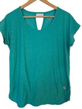 Tuff Athletics Teal Keyhole Back Active Tee Medium Lightweight Athleisure